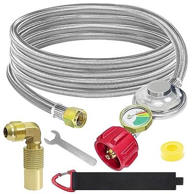 Aupoko 1/2 OD x 3/8 ID 24 inch Gas line, 3/8 Male Flare x 1/2 Male NPT  Fitting end, 3/8 Male Flare x 1/2 Female NPT Fitting, Fit for LPG & NG