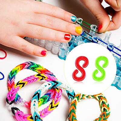 500 Pcs S Clips Loom Rubber Bands Clips Plastic Connectors Refills Clips  for Loom Bracelets DIY Bracelet Making Loom Band (Colourful)