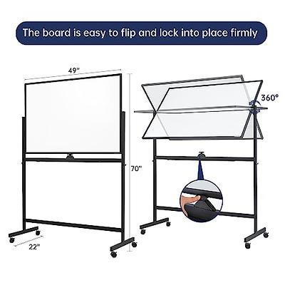 DexBoard Magnetic Mobile Whiteboard/Height Adjustable Dry Erase Board Easel  on Rolling Stand w/Flipchart Easel Pad, 36 x 24, Black - Yahoo Shopping