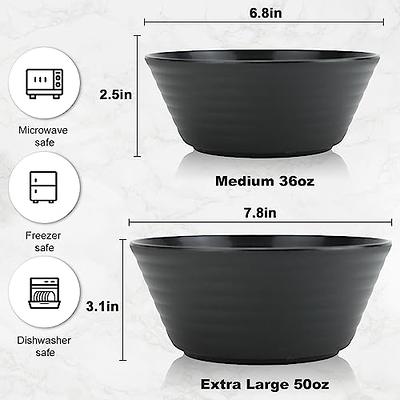 Unbreakable Large Cereal Bowls Set of 6, 32 Ounce BPA-Free Microwave and Dishwasher Safe Salad Bowls, Stackable Color Kitchen Bowls for Serving