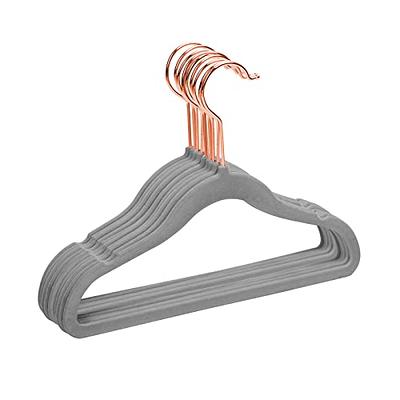 Simplify Kids 200 Pack Velvet Hangers with Gaming Controller Icon in Light Grey