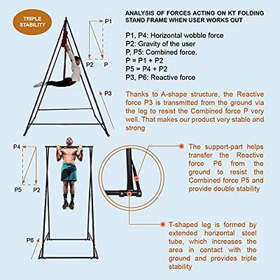 KT Aerial Yoga Swing Stand Frame Indoor Outdoor KT1.1518. Stable and  Durable Foldable, Portable Aerial Silk rig. Height Adjustable