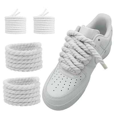 Chunky Laces White with White Aglets Natural Cotton Rope Shoelaces, 10mm  Thick, 160cm Length for Air Force 1, Boot Laces, Elastic Laces, Ideal Thick  Rope for Sneakers, Jordan shoes, Dunks - Yahoo Shopping