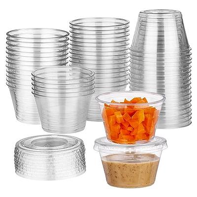 130 Sets - 2 Oz Jello Shot Cups, Small Plastic Containers with