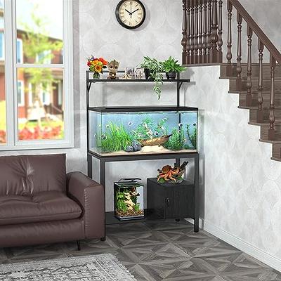 Gdlf Metal Aquarium Stand with Cabinet for Fish Tank Accessories Storage, 40 Gallon, Turtle Reptile Terrariums