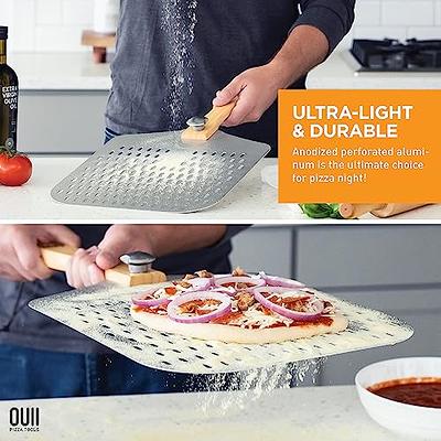 OUII Aluminum Pizza Peel Metal - 12 x 14 inch Pizza Spatula for Oven with  Foldable Wood Handle. Pizza Oven Accessories and Pizza