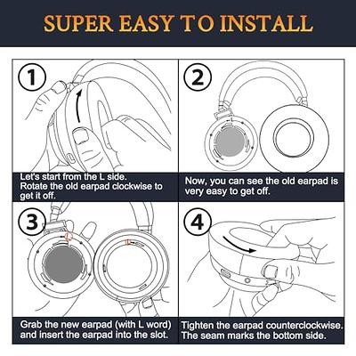 SOULWIT Replacement Earpads for Sony WH-1000XM4 (WH1000XM4) Headphones, Ear  Pads Cushions with Noise Isolation Foam, Added Thickness, Without