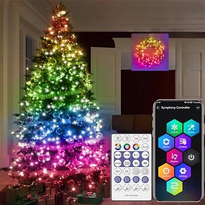 APP Smart Christmas Tree Lights DIY Bluetooth Point Control Symphony LED  RGB Light String Christmas Decoration Atmosphere Light