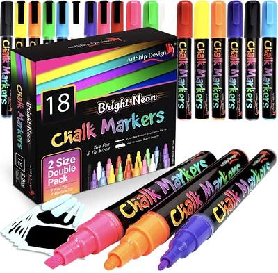 MoodClue 12 neon erasable liquid chalk markers. Whiteboards, glass boards,  chalkboards, windows, mirrors, car windshields, auto, glass. Odorless,  non-toxic. Wet or dry erase. Thick and thin tip - Yahoo Shopping
