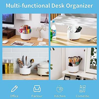 Multi-Functional Rotating Desk Organizer - 6 Compartments Spinning Pen