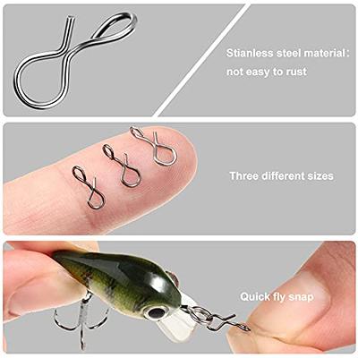Eupheng 50pcs Fly Fishing Snap Quick Change Stainless Steel Fly No