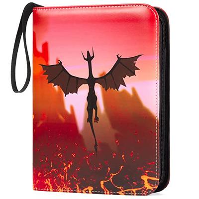 Trading Card Binder with Sleeves, 4-Pocket Zipper Book Binder for PTCG Game  Cards, 3-Ring Card Holder 