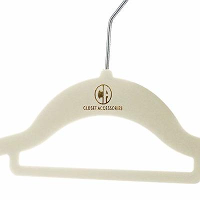 Housewares Goods Ultra Thin Non Slip Velvet Shirt Hangers, 50 Pack, Ivory, Beige