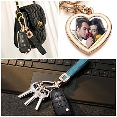 Universal Leather Car Keychain 360 Degree Rotatable with Anti-Lost