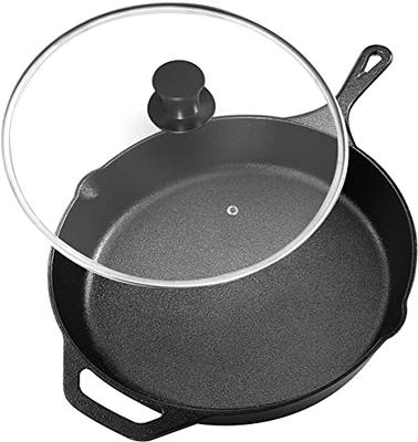 Pre-Seasoned Cast Iron Dual Handle Skillet with Glass Lid - 15 inch