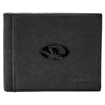 Men's Fossil Black Missouri Tigers Leather Ryan RFID Passcase Wallet