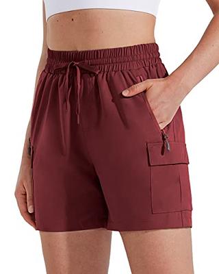 MASKERT Women's Hiking Cargo Shorts Quick Dry Athletic Golf Shorts 5 Inches  Lightweight Running Summer Casual Shorts with Pockets, Ruby Wine L - Yahoo  Shopping