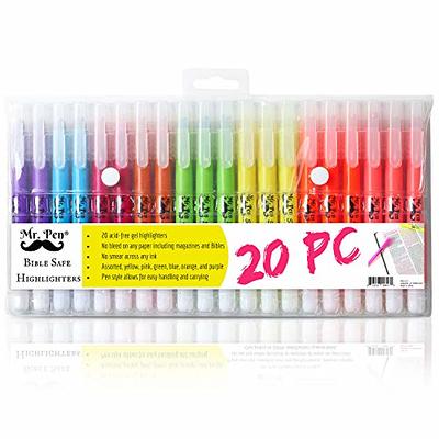 Shuttle Art Bible Highlighters and Pens No Bleed, 22 Pack Bible Journaling  Kit, 12 Colors Gel Highlighters and 10 Colors Ballpoint Pens with a storage