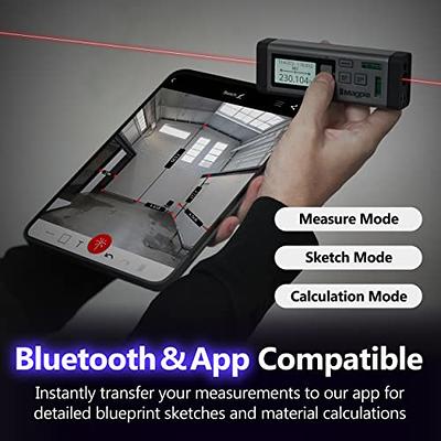 Laser Measurement Tool,Dual Laser Measure 262ft/80m,M/in/Ft Unit Switching  Rechargeable Laser Measurement Tool for Fast, Precise Results,Pythagorean