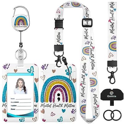 Ominia ID Badge Holder with Wrist and Breakaway Lanyard, Cute