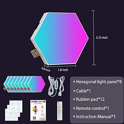 LED Hexagon Lights, Smart Hexagon Wall Lights App & Remote Control,LED Light  Panels Gaming Lights for Wall Music Sync,DIY