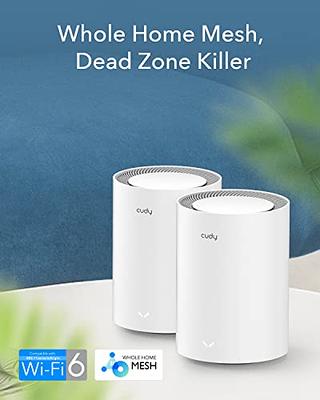 Cudy New WiFi 6 Mesh WiFi, AX1800 Whole Home Mesh WiFi System - Covers up  to 5000 Sq. Ft., 5G Gigabit WiFi 6 VPN Router and Extender, Parental