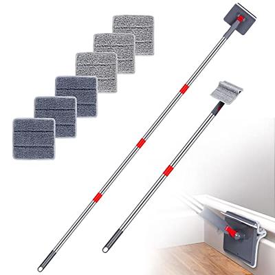 BYE-BYE RAGS: Baseboard Cleaning Brush, Attach to Broom Mop or Extension  Pole, Absorbent Microfiber, for Paint Cleanup, Washing Walls, Baseboards,  Ceiling, Floor