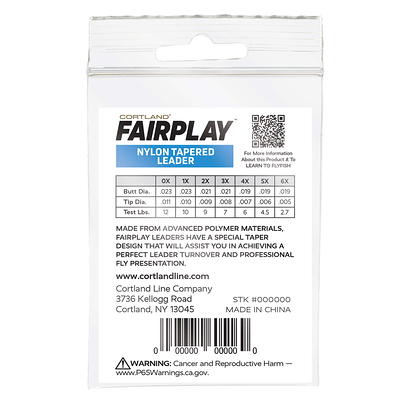 Cortland Fairplay 7.5' nylon monofilament Tapered Leader, 3 Pack, No Loop,  4X, 6-Pound Test, 606999 - Yahoo Shopping