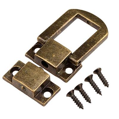 Dophee Toggle Catch Lock 0.98x0.79 Gold Retro Style Iron Hasp Wood Chest Lock Latch Clasp with Screws for Jewellery Box Suitcase Chest Decoration