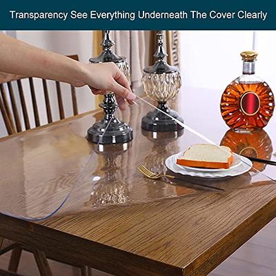 1.5mm Thick Custom Multisize Clear PVC Table Cover Protector 16x48 Inch  Rectangular Plastic Table Cover