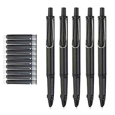 Wordsworth & Black Fountain Pen, Medium Nib Ink Pen, Black Chrome -  Refillable, Calligraphy 