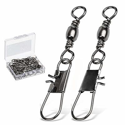 OROOTL Fishing Corkscrew Swivel Snaps, 60pcs Stainless Steel