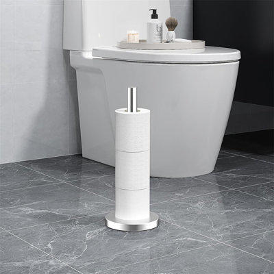 KES Toilet Paper Holder Stand SUS 304 Stainless Steel Rustproof Pedestal  Lavatory Tissue Roll Holder Floor Stand Modern Brushed Finish, BPH283S1-2