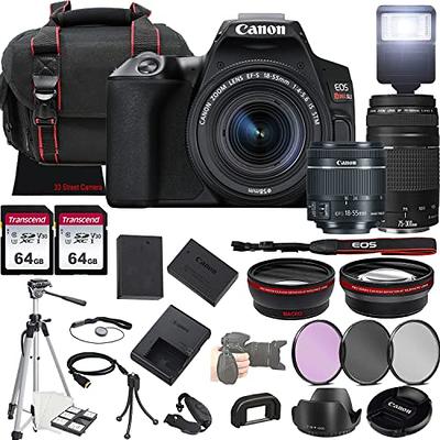 Camara digital canon reflex eos 250d+ef - s 18 - 55mm f - 4 - 5.6 is -  24.1mp - digic 8 - 4k - wifi - bluetooth - negro