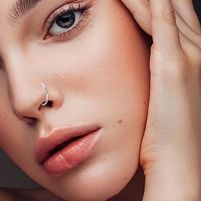 MODRSA Nose Rings Nose Piercings Nose Rings Hoops Nose Ring Surgical Steel Nose  Ring 20g Nose Piercings Jewelry Double Hoop Nose Rings for Women Men Silver  - Yahoo Shopping
