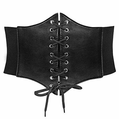 JASGOOD Women's Elastic Costume Waist Belt Lace-up Tied Waspie