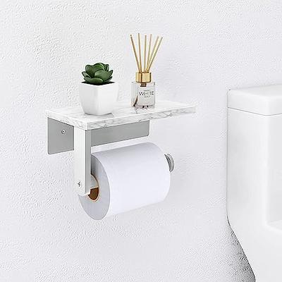 Marble Toilet Paper Holder with Shelf, 304 Stainless Steel Toilet Paper  Holder Wall Mount for Bathroom Washroom, Toilet Paper Holder for Storage, Tissue  Holder, Silver - Yahoo Shopping