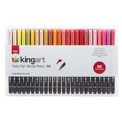 KINGART® Soft Tip Watercolor Brush Marker Set With Case, Set of 36