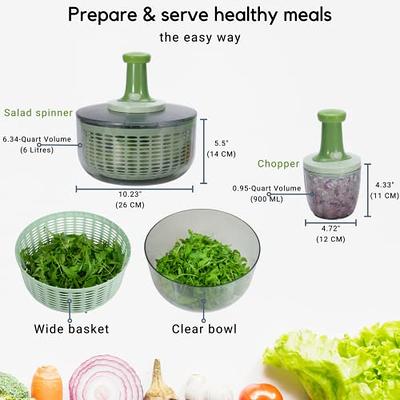 Brieftons Salad Spinner and Chopper: Large 6.3-Quart Lettuce