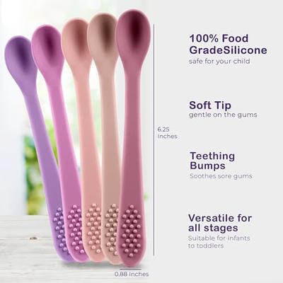  Baby Spoons Self Feeding 6+ Months, Infant Baby Spoons First  Stage Silicone Baby Feeding Spoon Set, Baby Led Weaning Teething Spoon -  BPA & Plastic Free Baby Spoon, Baby Food