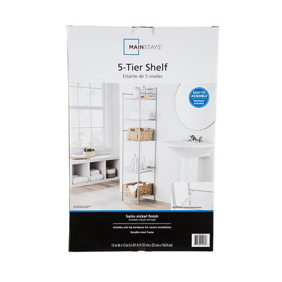 FUNKOL 4-Tier Silver Kitchen Shelf Simple Deluxe Heavy Duty Steel