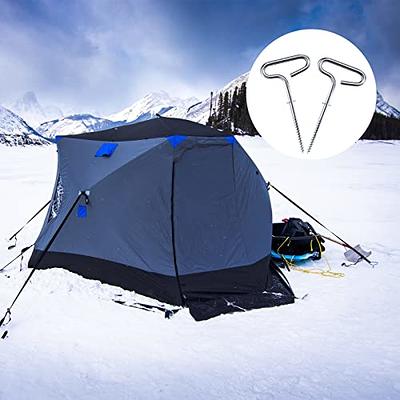 4PCS Ice Fishing Shelter Anchor, Outdoor Camping Tent Threaded Peg, Ice  Shanty Anchor for Ice Fishing Tent