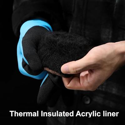 Heavy Duty Winter Gloves, Latex Fully Soaked, 100% Water Proof, Thermal Insulated Winter Dipped Gloves