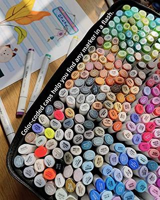  Ohuhu Alcohol Markers for Artist - Dual Tip Art Marker Set for  Adults' Coloring Sketching Illustration - Chisel & Fine - 80 Colors + 1  Colorless Blender - Refillable Ink 