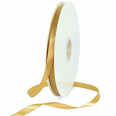 TONIFUL 1 Inch x 100yds Rose gold Satin Ribbon, Thin Solid color