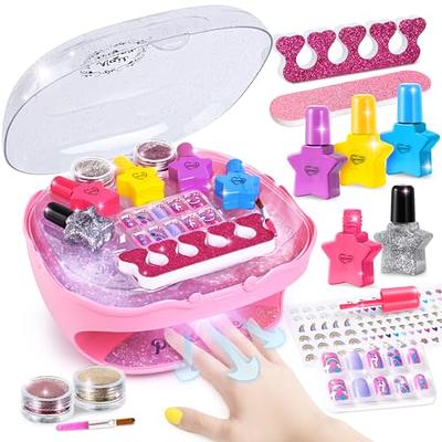 Kids Nail Polish Set for Girls - Nail Kit for Girls Ages 7-12 - Girls Gifts  Ideas - Nail Art Studio Girl stuff for Spa ,Makeup Manicures, Toys