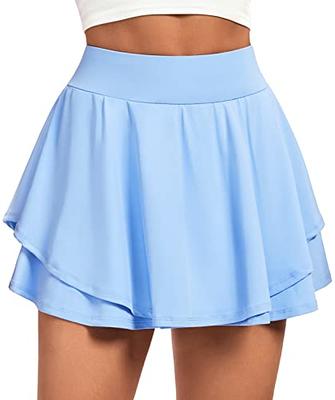 COOrun Women's Active Skort Athletic Stretchy Pleated Tennis Skirt for  Running Golf Workout Blue at  Women's Clothing store