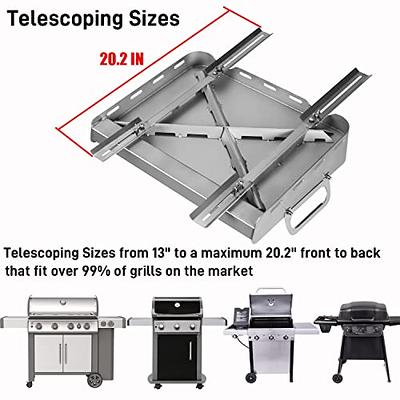 Universal Stainless Steel Griddle, Flat Top Grill with Removable Grease  Tray, Griddle for Gas Griddle, Telescopic Support to Accommodate Different  Sizes Gas/Charcoal Grill, for Camping & Parties - Yahoo Shopping