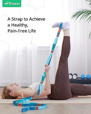 Tumaz Stretching Strap - 12 Loops & Non-Elastic Yoga Strap - The