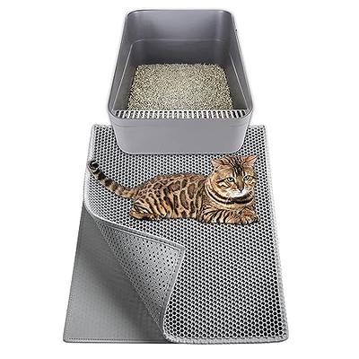 Conlun Cat Litter Mat Litter Box Mat Cat Litter Trapping Mat, Kitty Litter  Mat With Honeycomb Double Layer Design, Urine and Water Proof Material,  Scatter Control, Less Waste,Easy to Clean,Washable 23 X